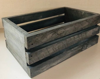 Weathered Wooden Storage Bin: Shabby Chic Organizer (12x4.5x7)