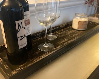 Rustic Wooden Tray: Handmade Farmhouse Table Decor