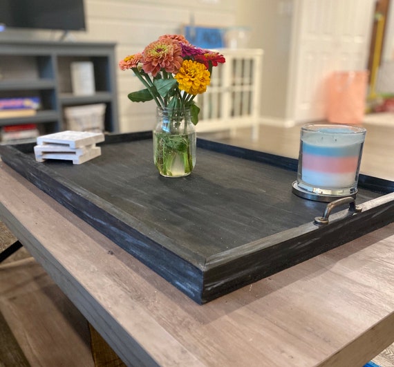 Ottoman Tray Wooden Tray Serving Tray Coffee Table Tray Wooden