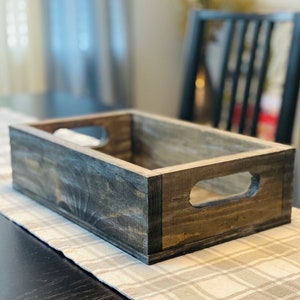 Wooden bin, wooden basket, rustic wooden bin, storage basket