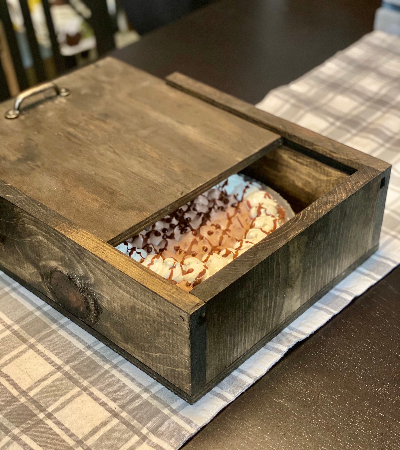Wooden Pie Box Rustic Pie Box Wooden Storage Box Pie Box Etsy