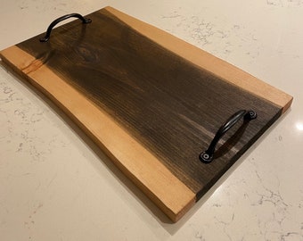 Rustic Live Edge Charcuterie Board: Wooden Farmhouse Tray