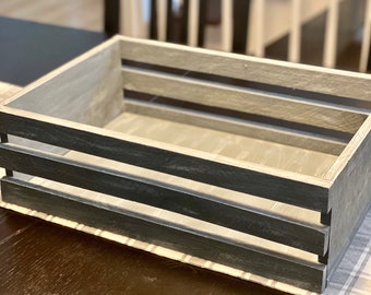 Shabby Chic Wooden Storage Bin, Pantry Organizer