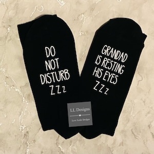 Personalised novelty socks, resting eyes socks, Christmas gift, grandad gift, daddy gift