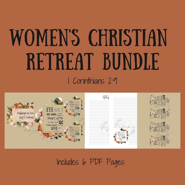 Fall in Love with Jesus Women's Christian Bundle, 1 Cor 2:9 Bible Verse Print, Women's Retreat Bible Verse Bundle, Christian Bookmark