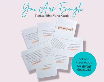 Topical Bible Verse Card Set, Scripture Memory Cards, Bible Verse Memory Card Set, Digital Scripture Cards, Christian Gift Set, Digital Card