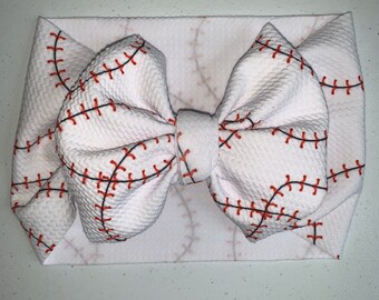 baseball baby bow
