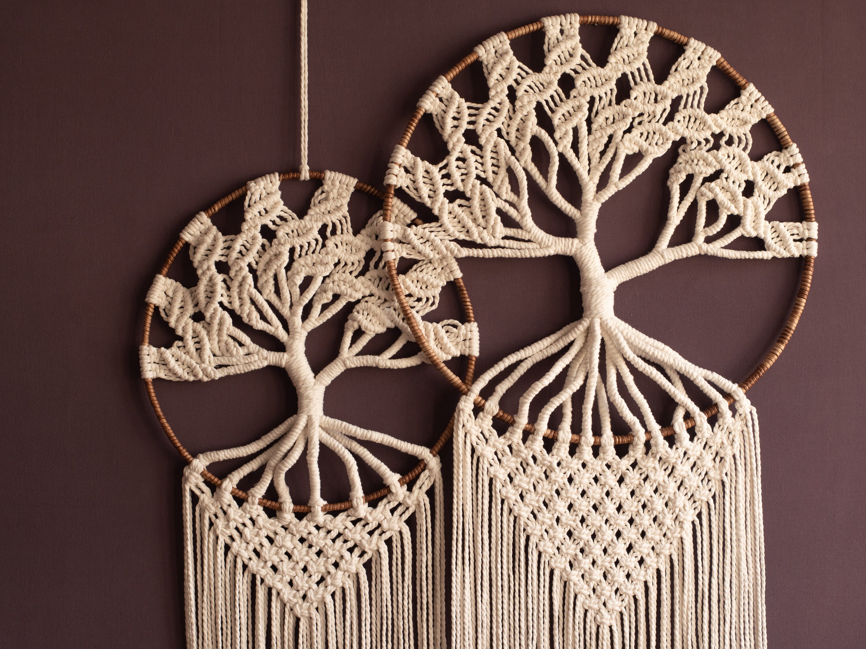 Huge Macrame Tree Of Life Wall Hanging 19 In 4A2