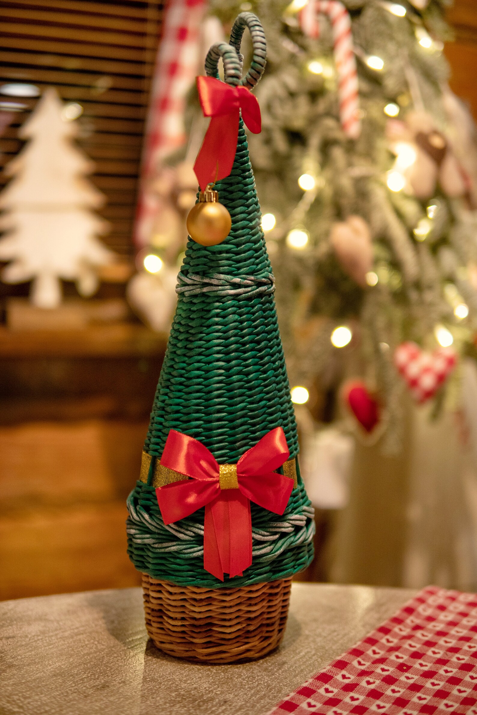 Wicker ornament Wicker christmas tree decor Wicker Covered Etsy