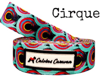Cirque Dog Leash, Circle Dog Leash, 6 ft dog leash, Blue Leash, Yellow Leash, Aqua Leash, Black Leash