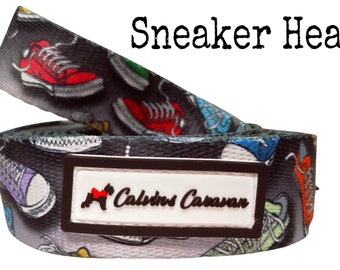 Sneaker, Sneaker Head, 6 ft Dog Leash, Gray Leash, added D Ring, Shoe Leash, Black Leash, Multicolored Leash