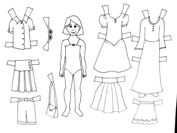 Paper Doll Coloring Pages