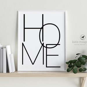 Home Sign, Home Print, Home Word Printable, Home Typography Print ...