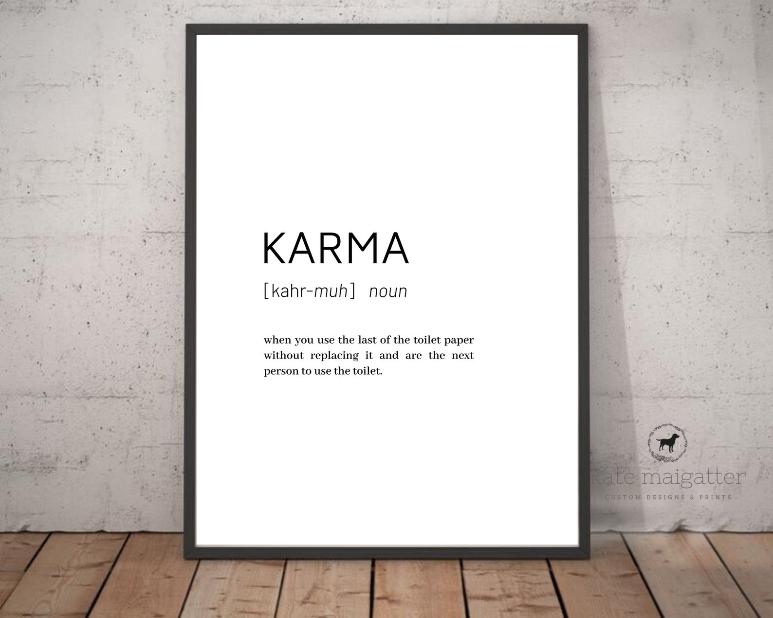 Karma Definition Print Karma Definition Dictionary Wall Art Etsy