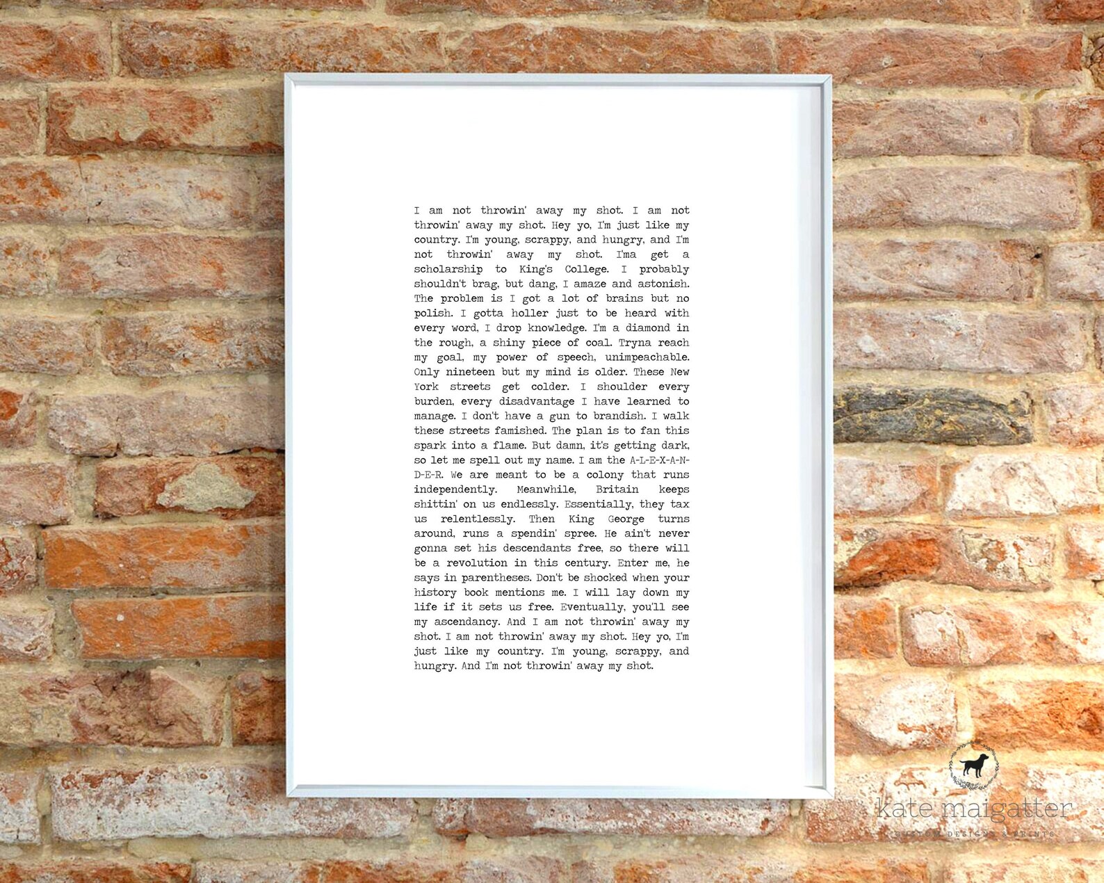 Hamilton Print My Shot Hamilton Lyrics Printable Hamilton | Etsy