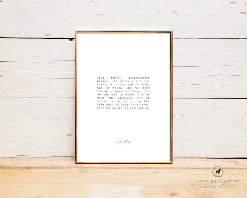 Hamilton Print Wait for It Lyrics Printable Hamilton Musical - Etsy