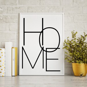 Home Sign, Home Print, Home Word Printable, Home Typography Print ...