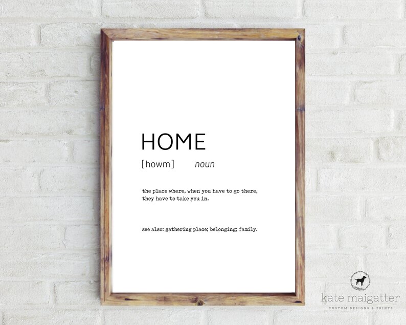 Home Sign Home Definition Sign Home Definition Print Home Etsy Canada