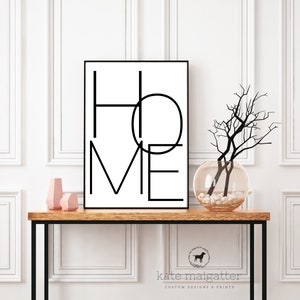 Home Sign, Home Print, Home Word Printable, Home Typography Print ...