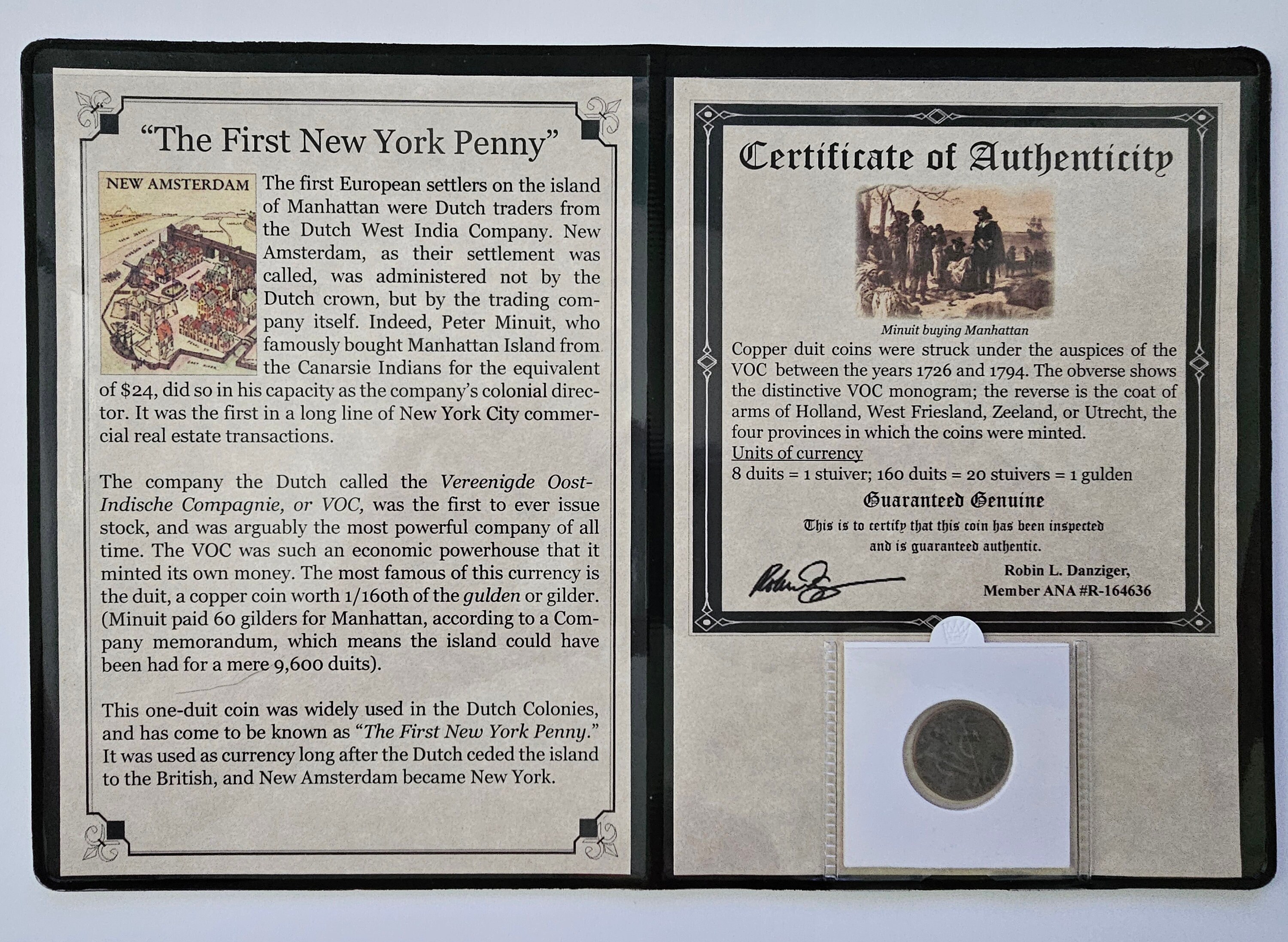 1786 One Dutch Duit Coin 