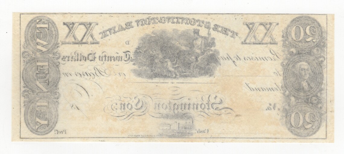 1800's Twenty Dollar the Stonington Bank Stonington Etsy