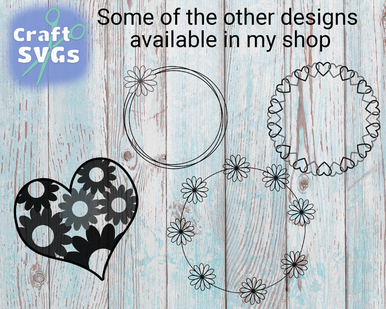 Download Hand Drawn Heart Chain Circle Border SVG Digital Cutting ...