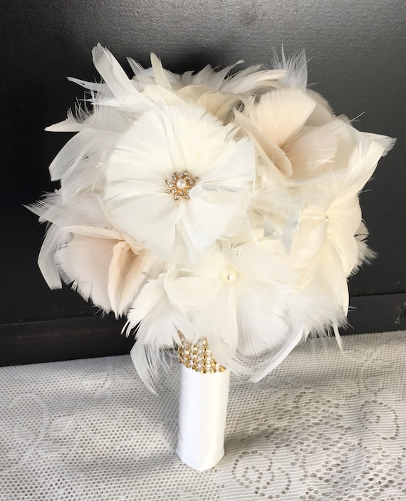 feather bridesmaid bouquet
