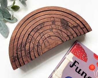 Mushroom Rainbow stacker- Walnut