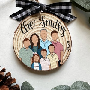 Custom family handpainted portrait ornament