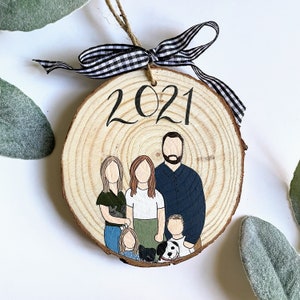Custom family handpainted portrait ornament