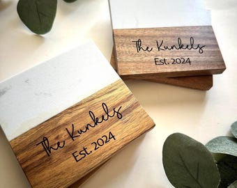 Olive wood coasters- set of 4