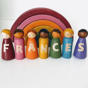 Large custom name (letter) wooden peg dolls