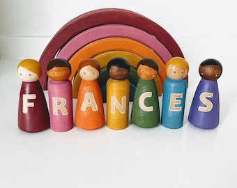 Large custom name (letter) wooden peg dolls**ONLY girl shaped dolls left