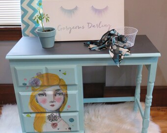 Tiffany Blue Desk Etsy