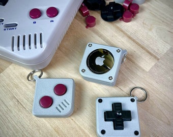 Game Boy Button Keychain, AirTag Case / Holder