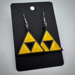 Boucles d'oreilles Zelda Triforce imprimées en 3d
