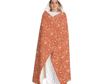Hooded Sherpa Fleece Blanket: Chinese Ornament Design