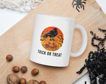 Halloween Trick Or Treat Mug - Halloween  Black Bird Mug