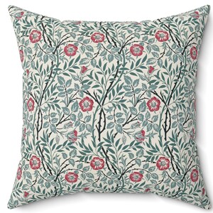 William Morris Sweet Briar Pillow Cover: Botanical Art Nouveau Cushion