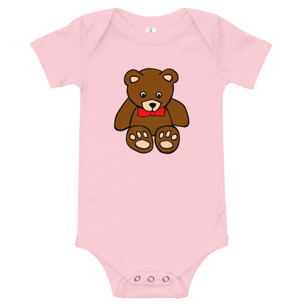 Baby Onesie Teddy Bear Short Sleeve One Piece Bodysuit Etsy