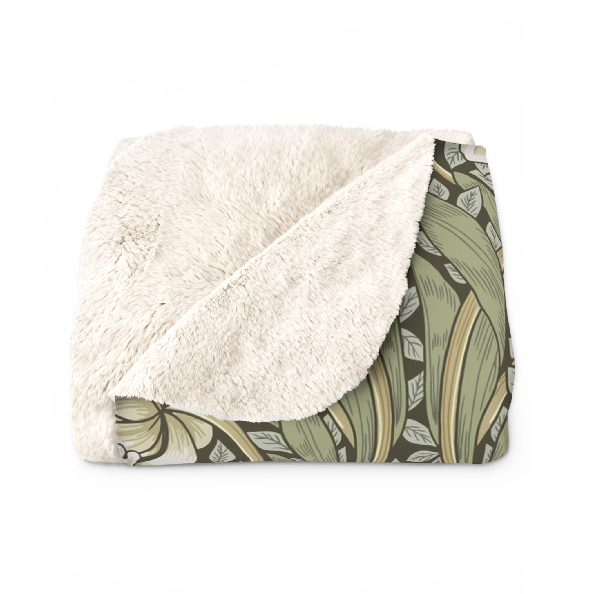 Obal William Morris Sherpa-Fleece-Decke – Kuschelig Weich, 80 X 130 Cm, Für Sofa & Bett