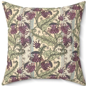 Art Nouveau Throw Pillow: William Morris Arts and Crafts Decor