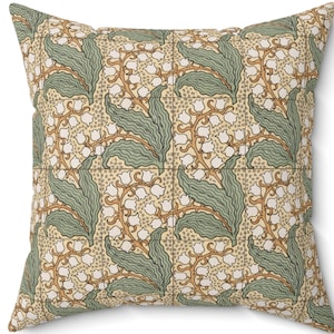 Art Nouveau Throw Pillow: William Morris Floral Decor