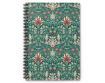 William Morris Snakeshead Spiral Notebook: Art Nouveau Journal