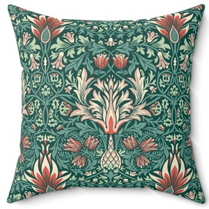 William Morris Snakeshead Pillow Cover: Art Nouveau Botanical Cushion