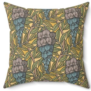 William Morris Art Nouveau Throw Pillow: Floral Cottagecore Decor