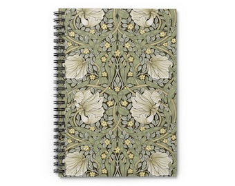 William Morris Floral Spiral Notebook: Art Nouveau Journal