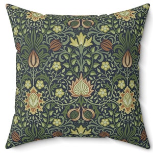 William Morris Floral Throw Pillow Cover, Vintage Cottagecore Decor