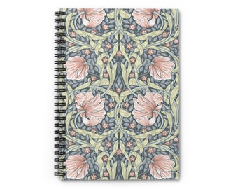 William Morris Floral Spiral Notebook: Art Deco Journal