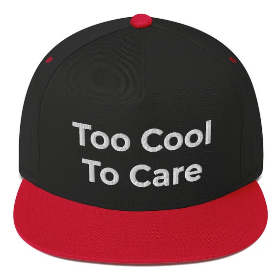 Funny Hats Too Cool To Care Embroidered Cap Funny Hat Etsy